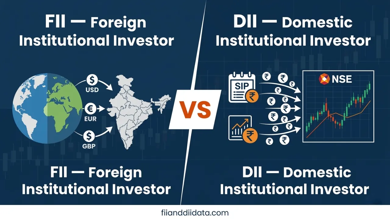 difference between FII and DII in Indian stock market